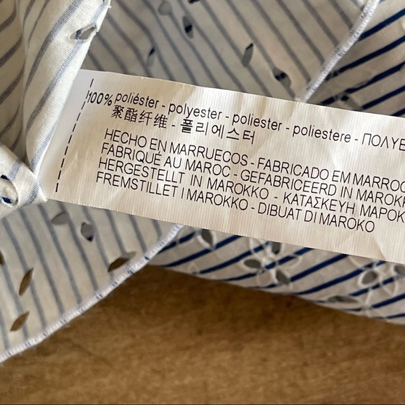 Zara blue and white striped eyelet blouse - Picture 7 of 7